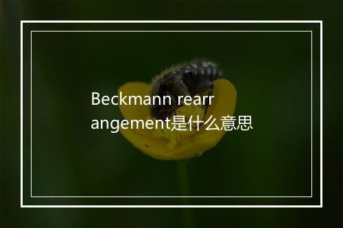 Beckmann rearrangement是什么意思