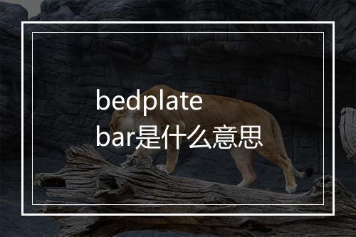 bedplate bar是什么意思