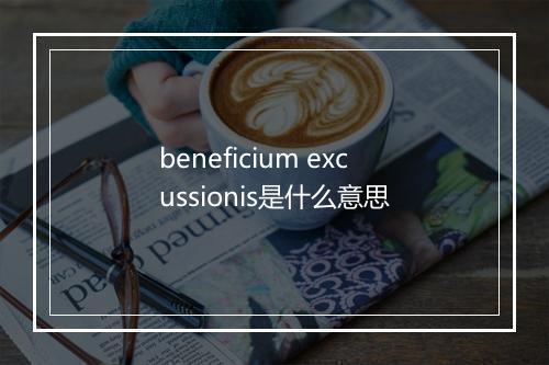 beneficium excussionis是什么意思