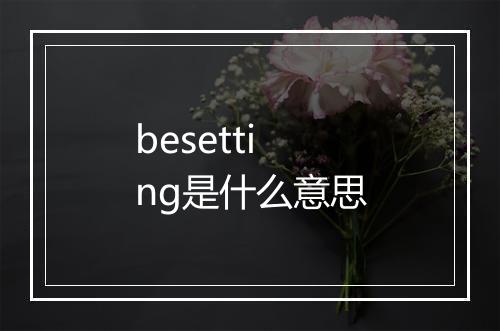 besetting是什么意思