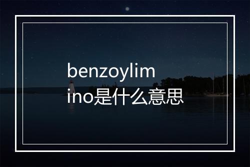 benzoylimino是什么意思