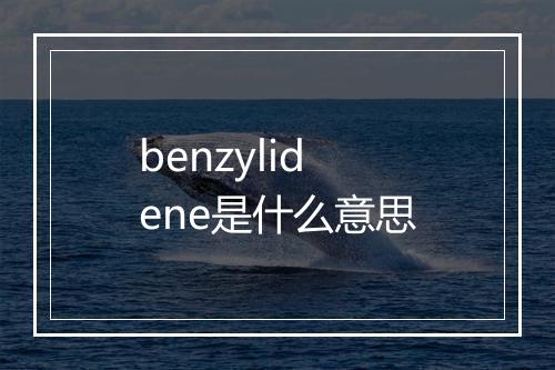 benzylidene是什么意思