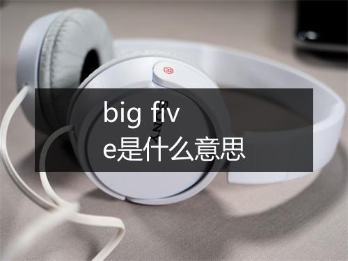 big five是什么意思