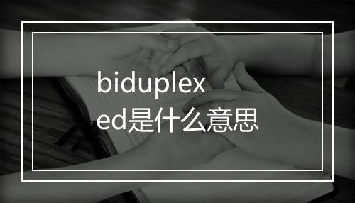 biduplexed是什么意思