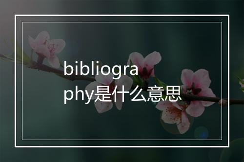 bibliography是什么意思