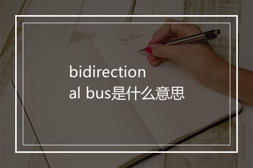 bidirectional bus是什么意思