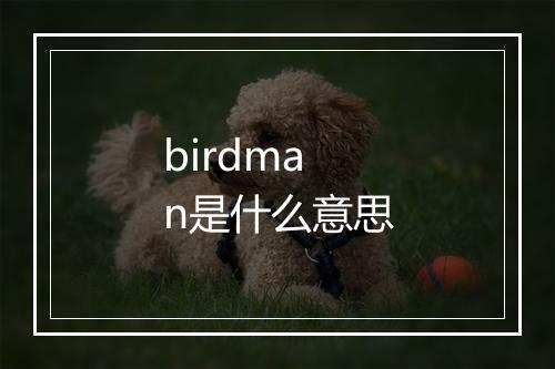 birdman是什么意思