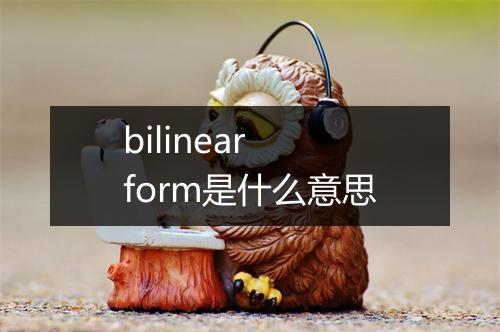 bilinear form是什么意思