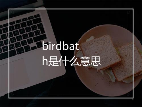 birdbath是什么意思