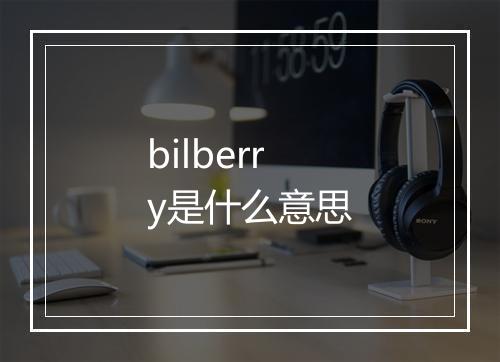 bilberry是什么意思