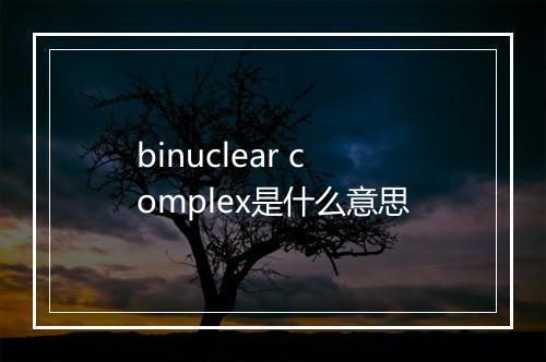 binuclear complex是什么意思