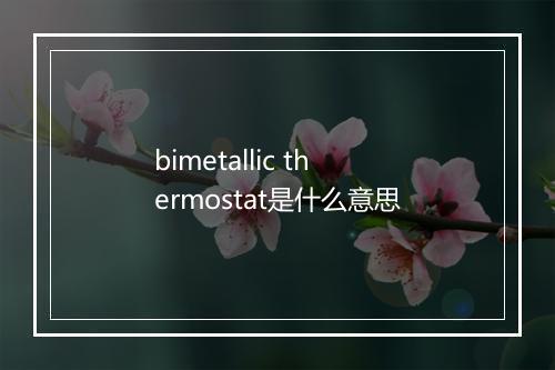 bimetallic thermostat是什么意思