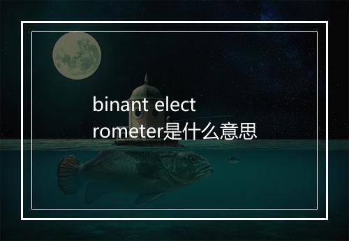 binant electrometer是什么意思