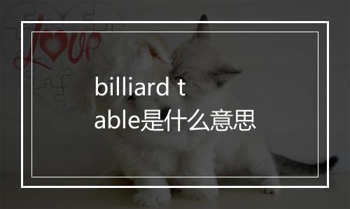 billiard table是什么意思