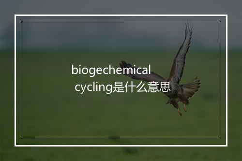 biogechemical cycling是什么意思