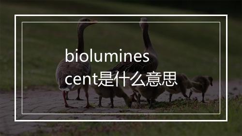 bioluminescent是什么意思