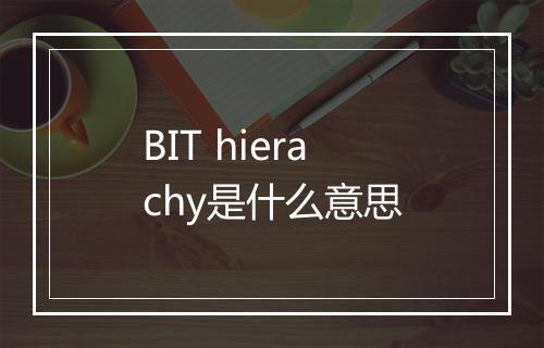 BIT hierachy是什么意思