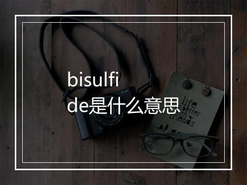 bisulfide是什么意思