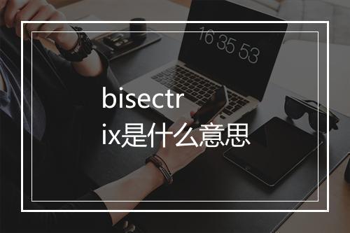 bisectrix是什么意思