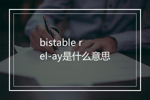 bistable rel-ay是什么意思