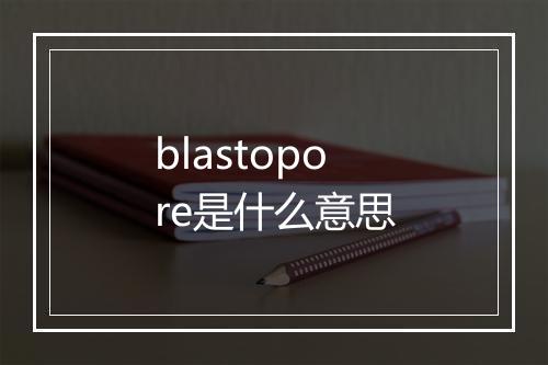 blastopore是什么意思