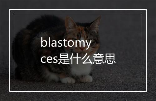 blastomyces是什么意思