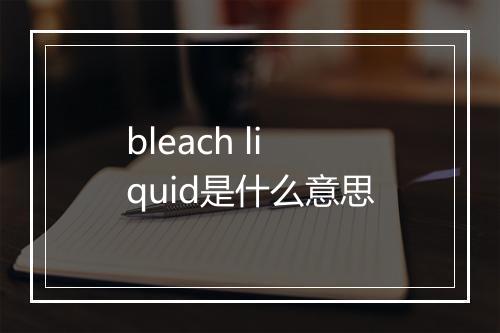 bleach liquid是什么意思