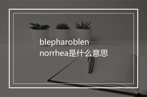 blepharoblennorrhea是什么意思