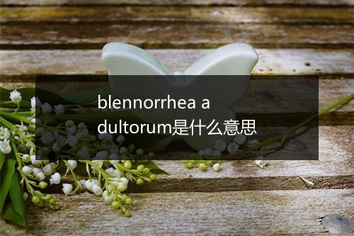 blennorrhea adultorum是什么意思