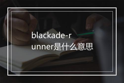 blackade-runner是什么意思