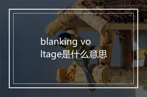 blanking voltage是什么意思