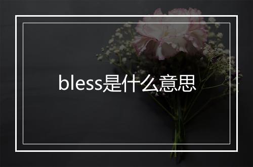 bless是什么意思