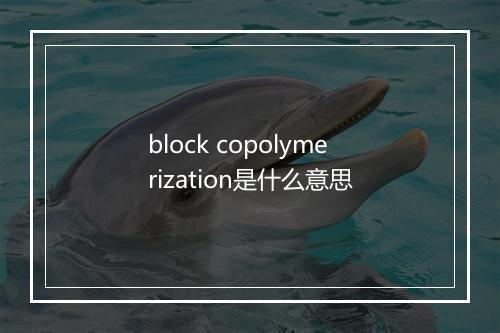 block copolymerization是什么意思