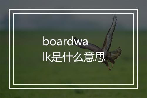 boardwalk是什么意思