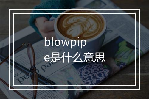 blowpipe是什么意思