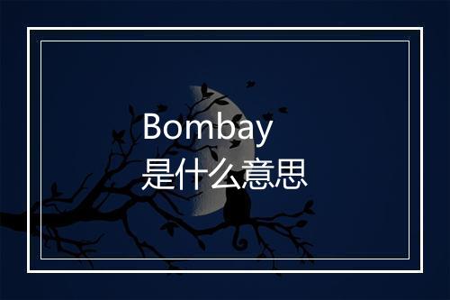 Bombay是什么意思