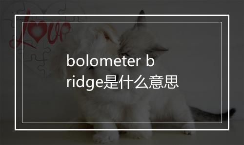 bolometer bridge是什么意思