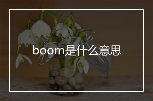 boom是什么意思