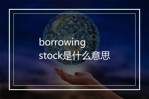 borrowing stock是什么意思