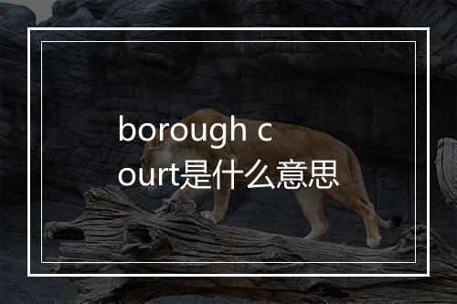 borough court是什么意思