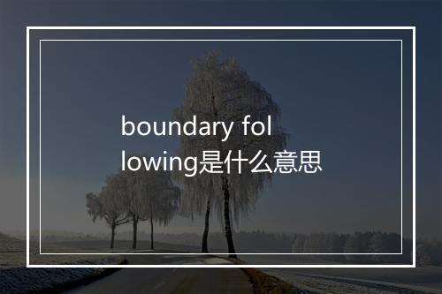 boundary following是什么意思