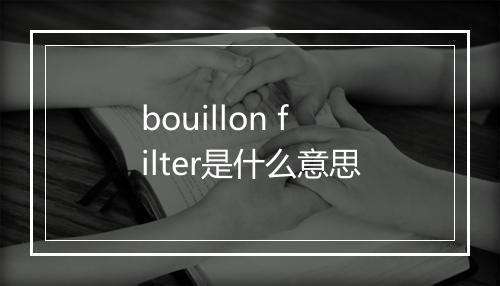 bouillon filter是什么意思