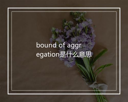 bound of aggregation是什么意思