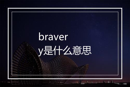 bravery是什么意思