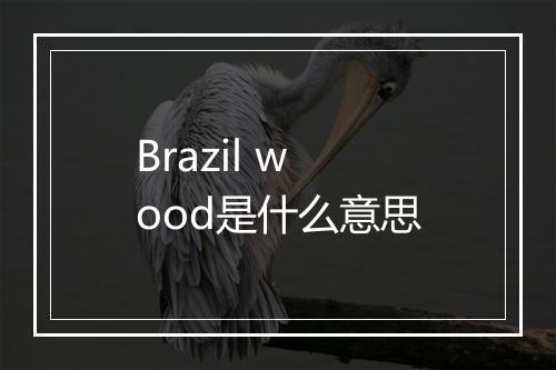 Brazil wood是什么意思