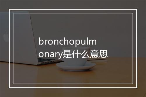 bronchopulmonary是什么意思