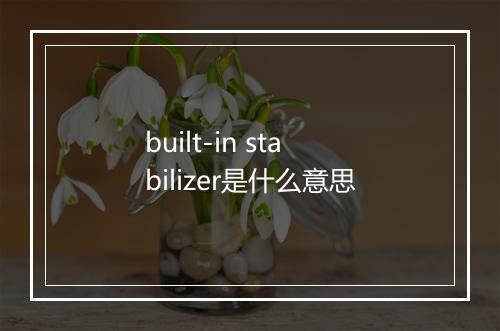 built-in stabilizer是什么意思