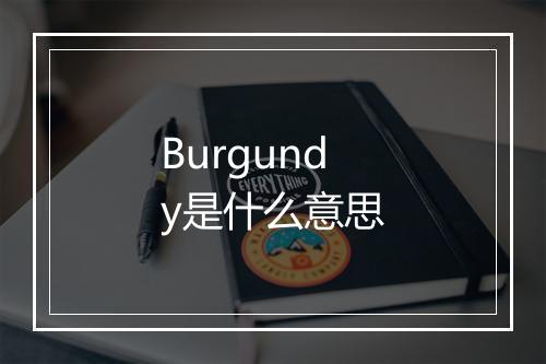 Burgundy是什么意思