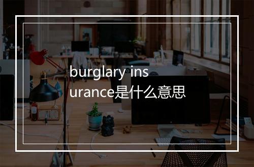 burglary insurance是什么意思