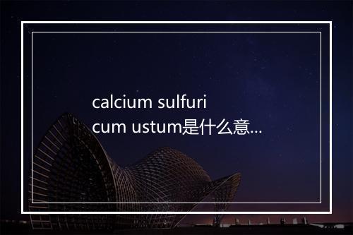 calcium sulfuricum ustum是什么意思